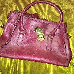 Burgundy Michael kors tote
